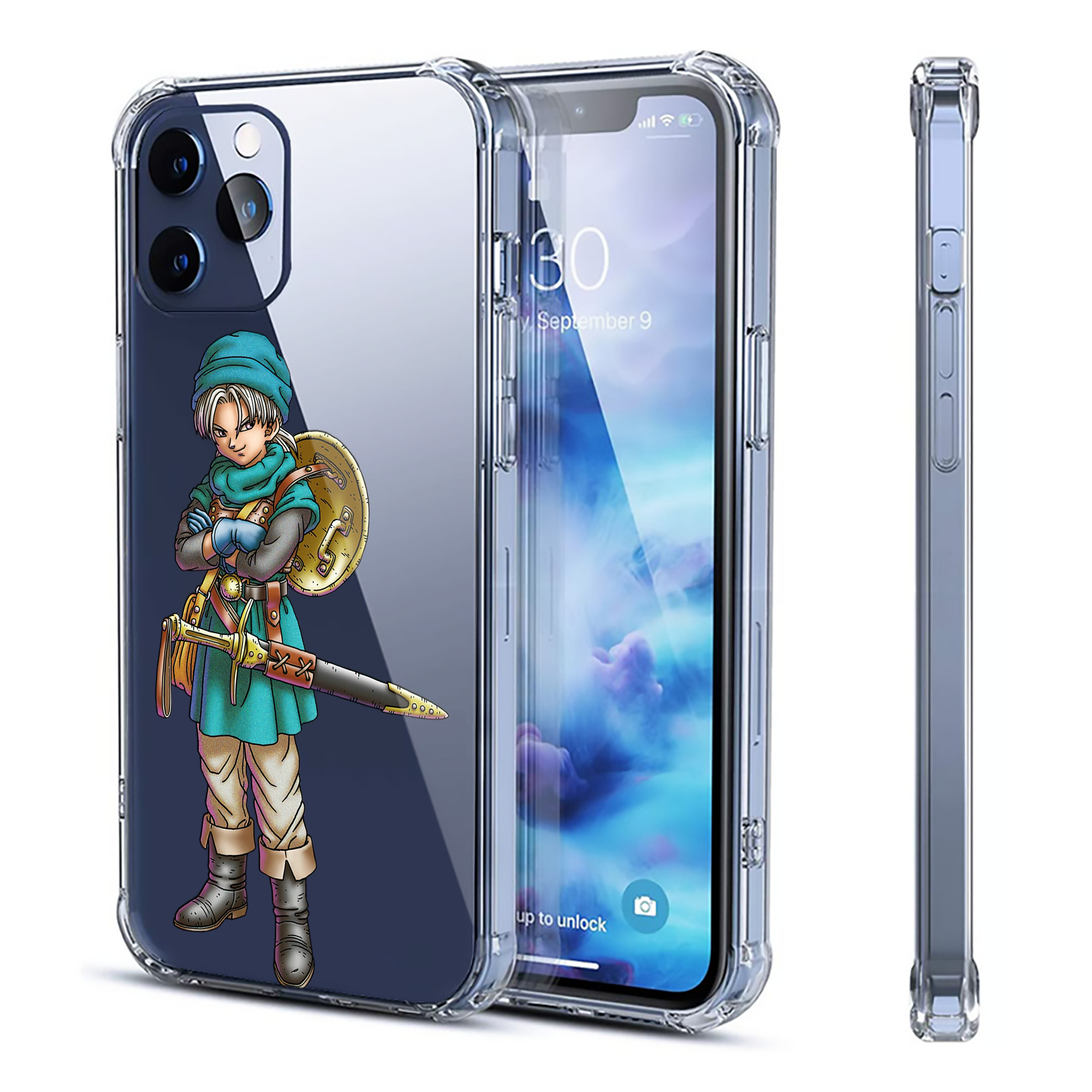 （画像用） ドラゴンクエスト Doragon Kuesuto Dragon Quest 【iPhone 12シリーズ対応】透明スマホケース（クリアソフトケース）